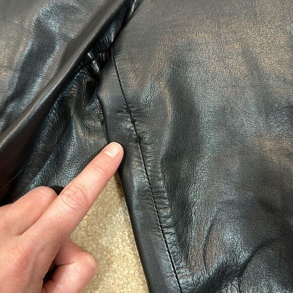 Vintage Berman’s Korea Leather High Rise Ankle Women Pants VTG 8 Approx 4 Petite - Picture 11 of 11